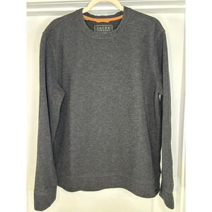 Jachs NY Mens Charcoal Gray Textured Wool Blend Crewneck Sweatshirt Large Rugged